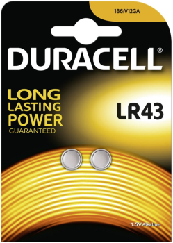 Duracell Alkaline-Knopfzelle LR43 1,5V / 73mAh
